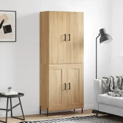 Armoires & Meubles De Rangement-vidaXL Buffet haut Chêne sonoma 69,5x34x180 cm Bois d'ingénierie Ch&ecirc;ne sonoma