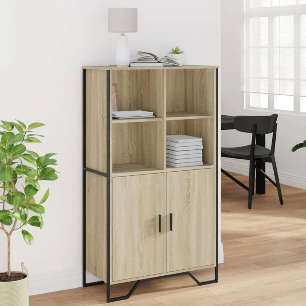 Armoires & Meubles De Rangement-vidaXL Buffet haut chêne sonoma 79,5x35,5x137,5 cm bois d'ingénierie Chêne sonoma