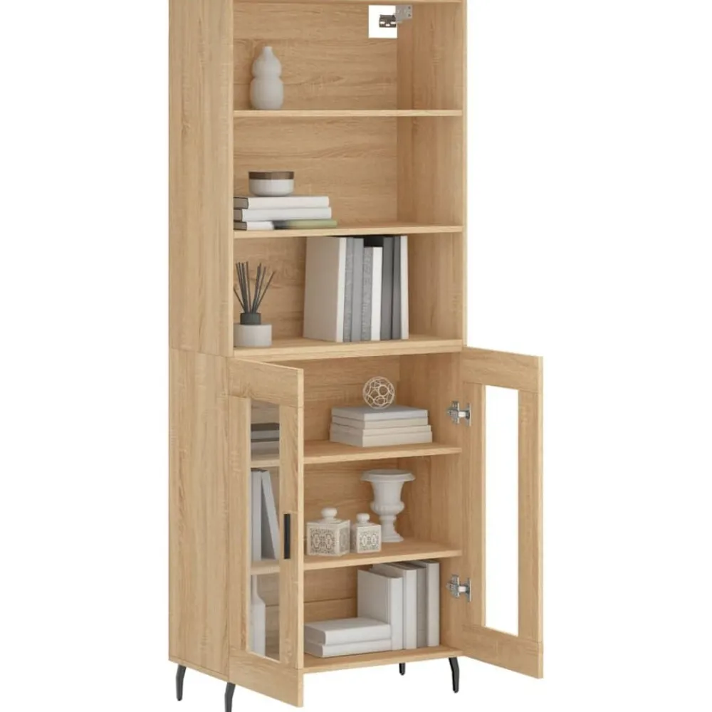 vidaXL Buffet haut Chêne sonoma 69,5x34x180 cm Bois d'ingénierie