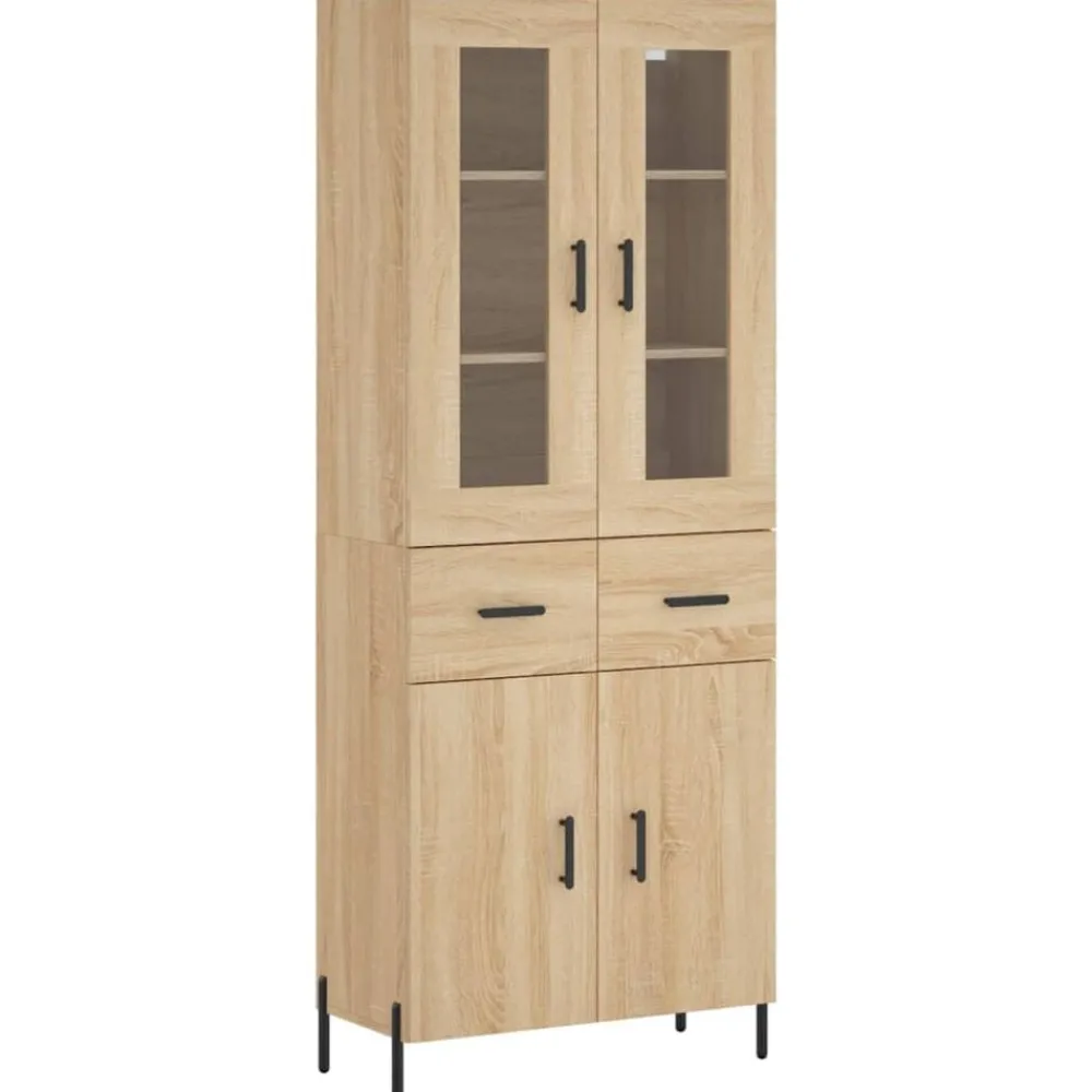 Armoires & Meubles De Rangement-vidaXL Buffet haut Chêne sonoma 69,5x34x180 cm Bois d'ingénierie Chêne sonoma