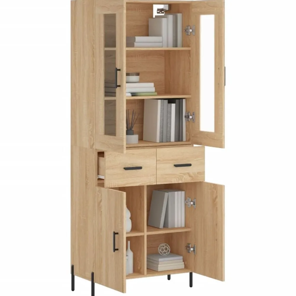 Armoires & Meubles De Rangement-vidaXL Buffet haut Chêne sonoma 69,5x34x180 cm Bois d'ingénierie Chêne sonoma