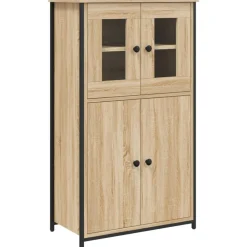 Armoires & Meubles De Rangement-vidaXL Buffet haut chêne sonoma 62x32x106,5 cm bois d'ingénierie Chêne sonoma