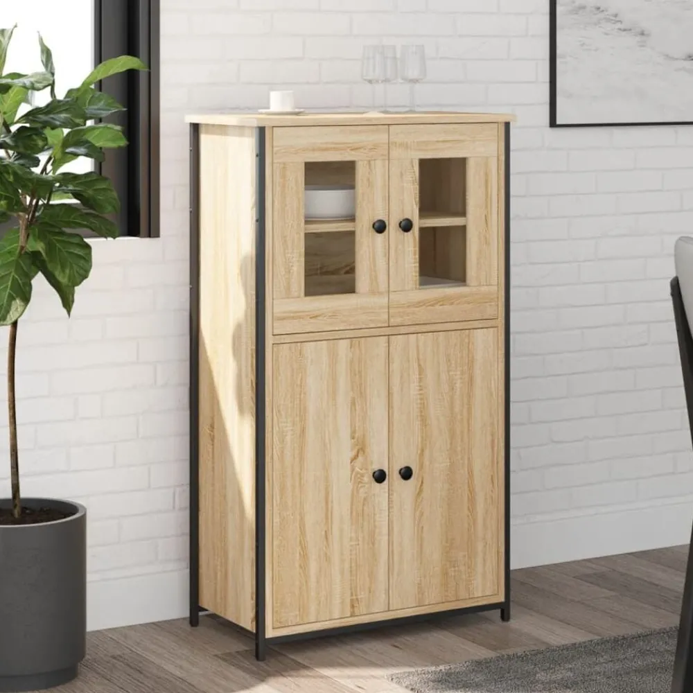 Armoires & Meubles De Rangement-vidaXL Buffet haut chêne sonoma 62x32x106,5 cm bois d'ingénierie Chêne sonoma