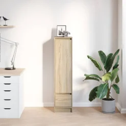 vidaXL Buffet haut chêne sonoma 29,5x34x119,5 cm bois d'ingénierie