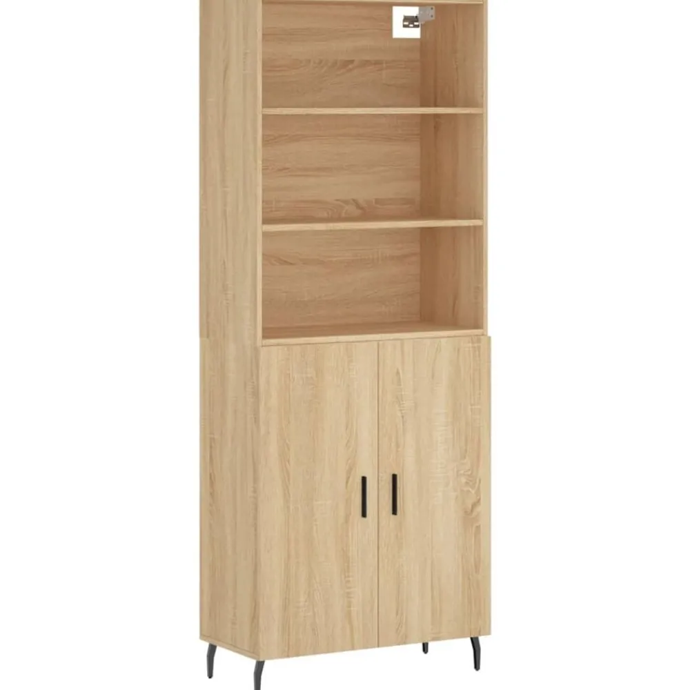 Armoires & Meubles De Rangement-vidaXL Buffet haut Chêne sonoma 69,5x34x180 cm Bois d'ingénierie Chêne sonoma