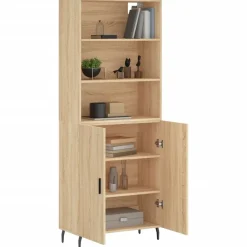 Armoires & Meubles De Rangement-vidaXL Buffet haut Chêne sonoma 69,5x34x180 cm Bois d'ingénierie Chêne sonoma