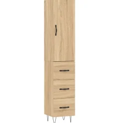 vidaXL Buffet haut Chêne sonoma 34,5x34x180 cm Bois d'ingénierie