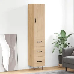 vidaXL Buffet haut Chêne sonoma 34,5x34x180 cm Bois d'ingénierie
