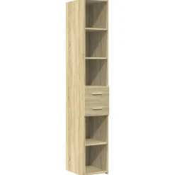 Armoires & Meubles De Rangement-vidaXL Buffet haut chêne sonoma 30x42,5x185 cm bois d'ingénierie Chêne sonoma