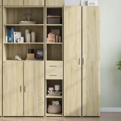 Armoires & Meubles De Rangement-vidaXL Buffet haut chêne sonoma 30x42,5x185 cm bois d'ingénierie Ch&ecirc;ne sonoma