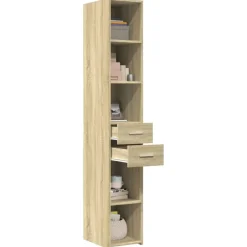 Armoires & Meubles De Rangement-vidaXL Buffet haut chêne sonoma 30x42,5x185 cm bois d'ingénierie Chêne sonoma