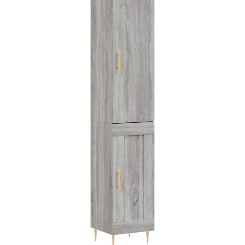 Armoires & Meubles De Rangement-vidaXL Buffet haut 34,5x34x180 cm Bois d'ingénierie Sonoma gris