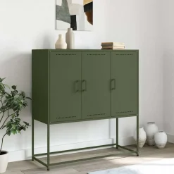 vidaXL Buffet haut olive 100,5x39x107 cm acier
