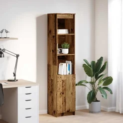 vidaXL Buffet haut 37,5x35x180 cm bois d'ingénierie
