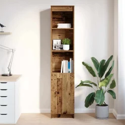 vidaXL Buffet haut 37,5x35x180 cm bois d'ingénierie