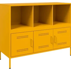 Armoires & Meubles De Rangement-vidaXL Buffet moutarde 100,5x39x79 cm acier Jaune