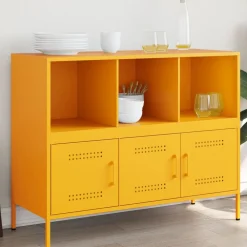 Armoires & Meubles De Rangement-vidaXL Buffet moutarde 100,5x39x79 cm acier Jaune