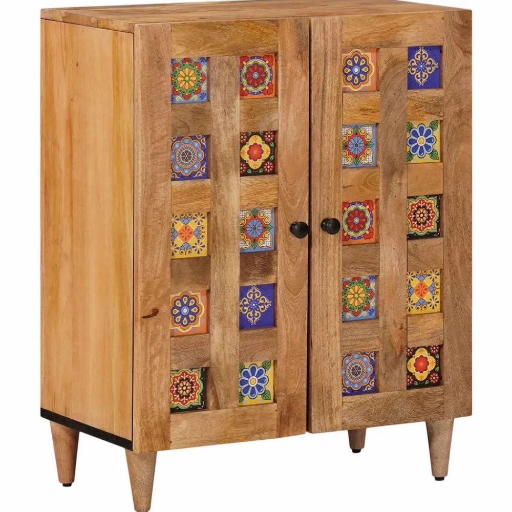 vidaXL Buffet 60 x 33 x 75 cm Bois de mangue massif