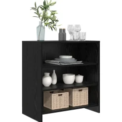 Armoires & Meubles De Rangement-vidaXL Buffet Noir 70 x 41 x 75 cm Bois d'ingénierie Ch&ecirc;ne noir