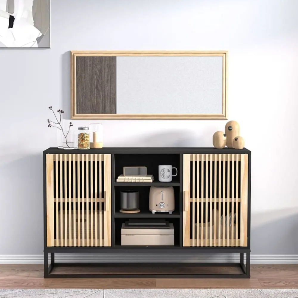 Armoires & Meubles De Rangement-vidaXL Buffet 105x30x65 cm bois d'ingénierie Noir