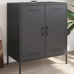 Armoires & Meubles De Rangement-vidaXL Buffet 68x39x79 cm acier Noir