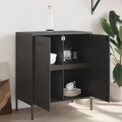 Armoires & Meubles De Rangement-vidaXL Buffet 68x39x79 cm acier Noir