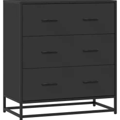 Armoires & Meubles De Rangement-vidaXL Buffet 68x35x76 cm bois d'ingénierie et métal Noir
