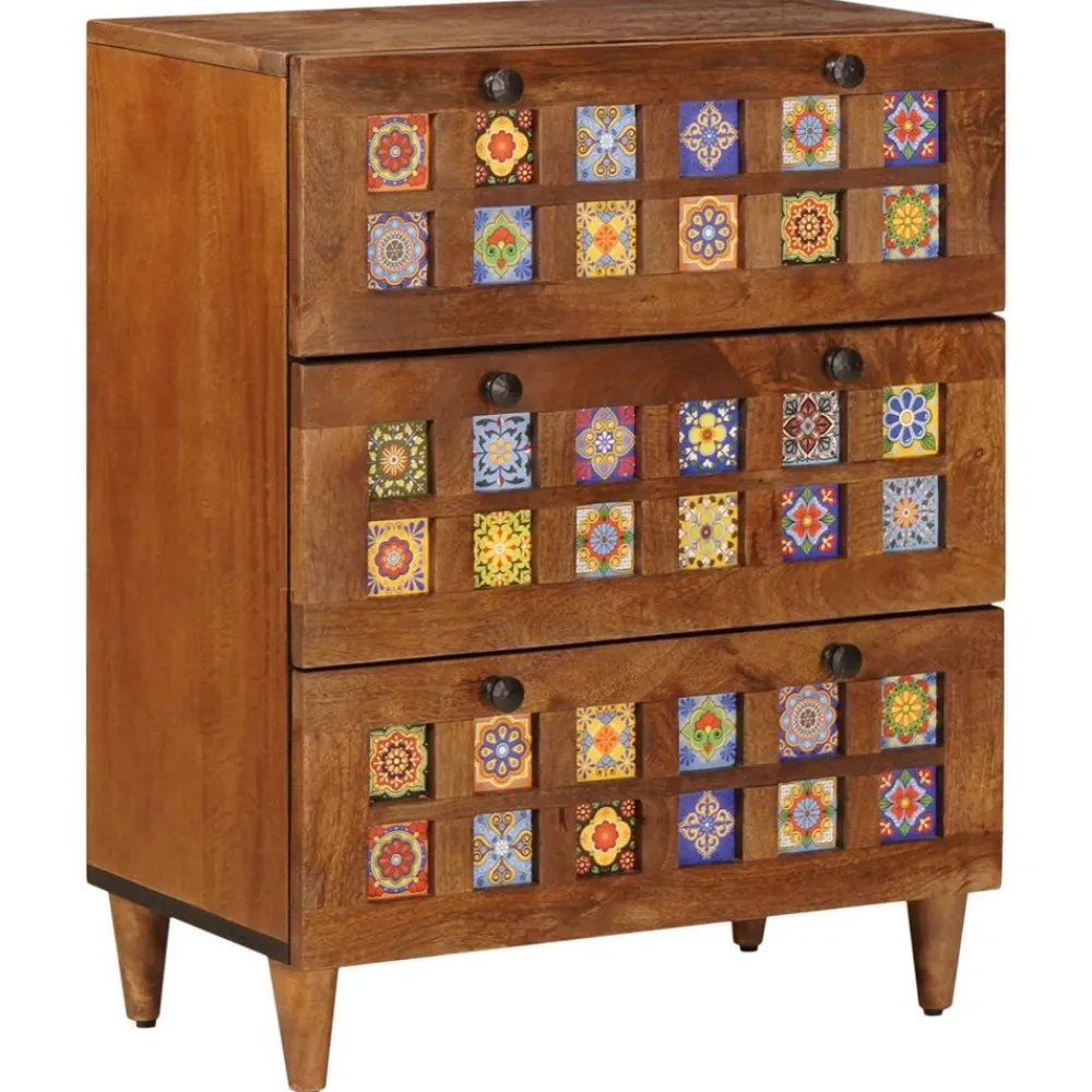vidaXL Buffet 60 x 33 x 75 cm Bois de mangue massif