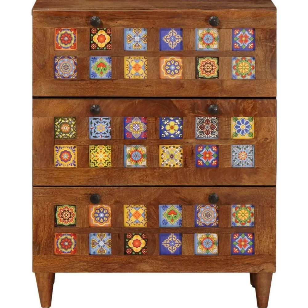 vidaXL Buffet 60 x 33 x 75 cm Bois de mangue massif