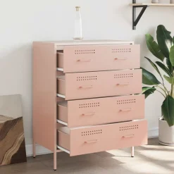 Armoires & Meubles De Rangement-vidaXL Buffet 68x39x89 cm acier Rose