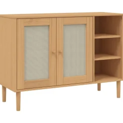 vidaXL Buffet SENJA aspect rotin 112x40x80cm bois massif de pin