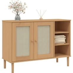 vidaXL Buffet SENJA aspect rotin 112x40x80cm bois massif de pin