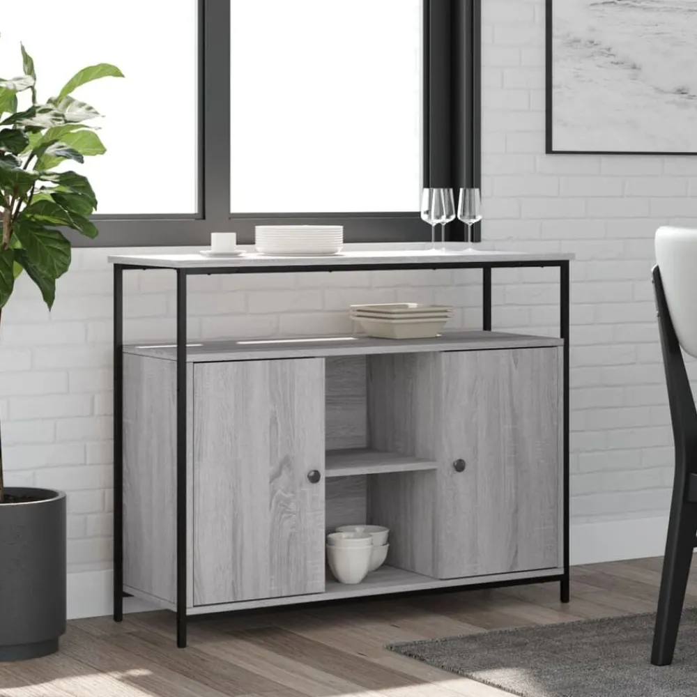 Armoires & Meubles De Rangement-vidaXL Buffet 100x35x80 cm bois d'ingénierie Sonoma gris