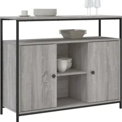 Armoires & Meubles De Rangement-vidaXL Buffet 100x35x80 cm bois d'ingénierie Sonoma gris
