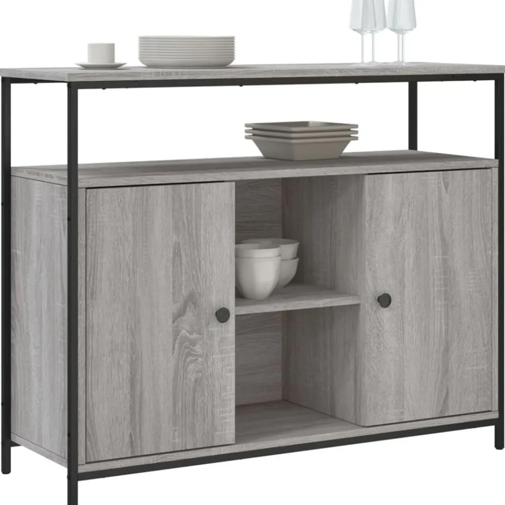 Armoires & Meubles De Rangement-vidaXL Buffet 100x35x80 cm bois d'ingénierie Sonoma gris