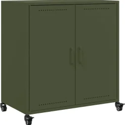 Armoires & Meubles De Rangement-vidaXL Buffet olive 68x39x72 cm acier Vert