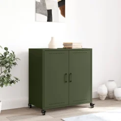 Armoires & Meubles De Rangement-vidaXL Buffet olive 68x39x72 cm acier Vert