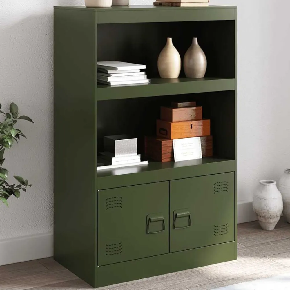Armoires & Meubles De Rangement-vidaXL Buffet 67x39x107 cm acier Vert olive
