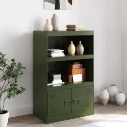 Armoires & Meubles De Rangement-vidaXL Buffet 67x39x107 cm acier Vert olive