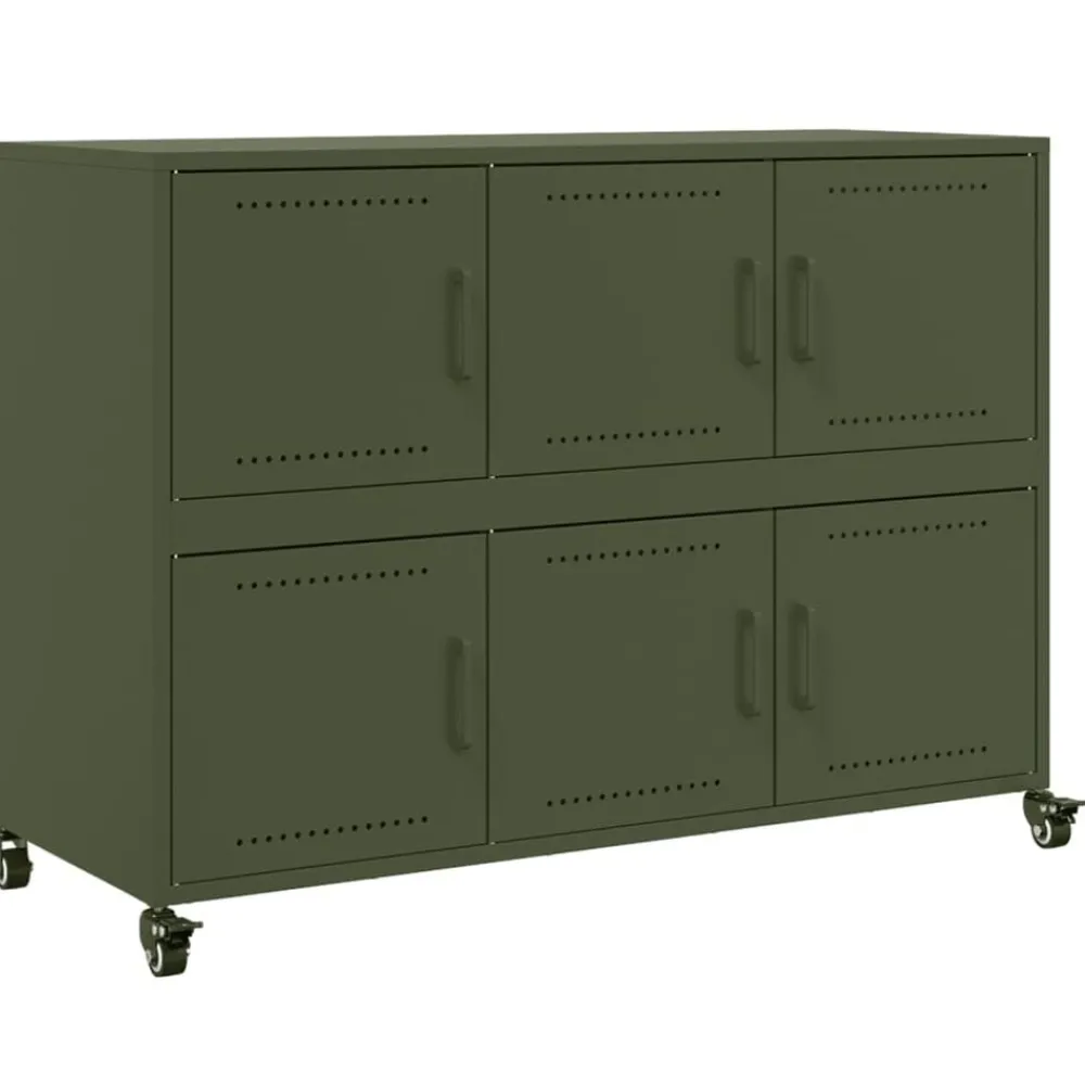 vidaXL Buffet olive 100,5x39x72 cm acier