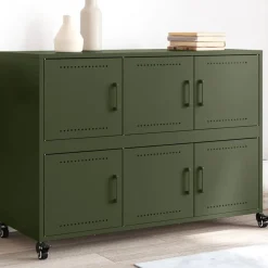 vidaXL Buffet olive 100,5x39x72 cm acier