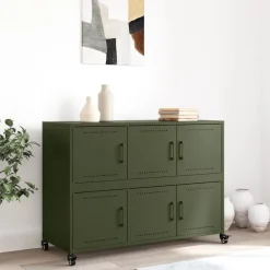 vidaXL Buffet olive 100,5x39x72 cm acier