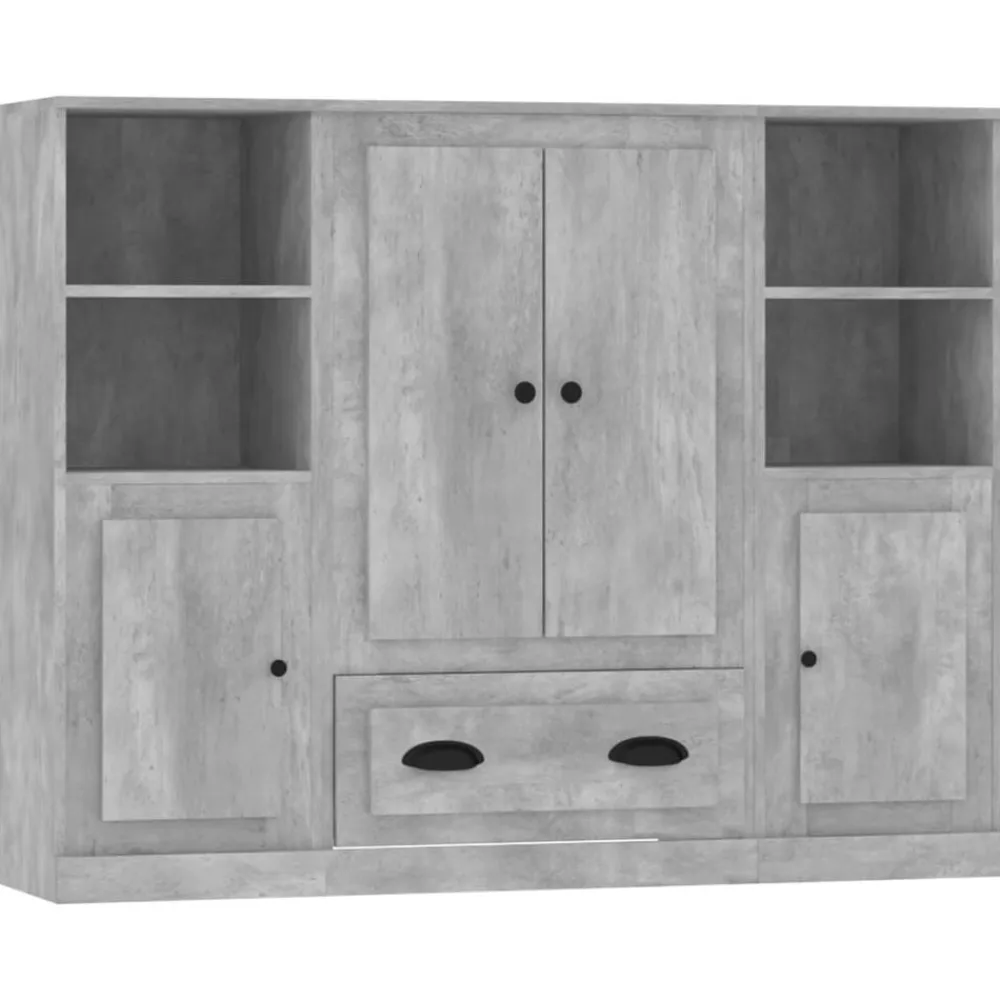 vidaXL Buffets 3 pcs bois d'ingénierie