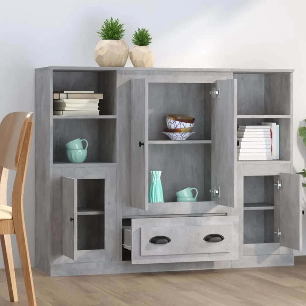 vidaXL Buffets 3 pcs bois d'ingénierie