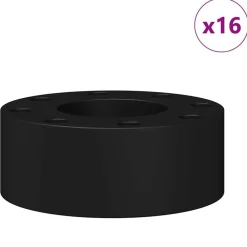 vidaXL Bumpers de table de baby-foot 16 pcs Noir 2,7 x 2,7 x 1,3 cm
