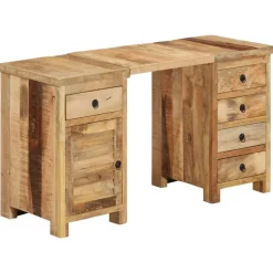 Meubles De Bureau-vidaXL Bureau à caissons Bois de manguier massif 140x50x77 cm