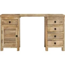 Meubles De Bureau-vidaXL Bureau à caissons Bois de manguier massif 140x50x77 cm