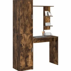vidaXL Bureau 2 pcs Chêne fumé