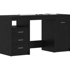 Meubles De Bureau-vidaXL Bureau 2 pcs Chêne noir 140 x 50 x 76 cm Bois d'ingénierie Ch&ecirc;ne noir