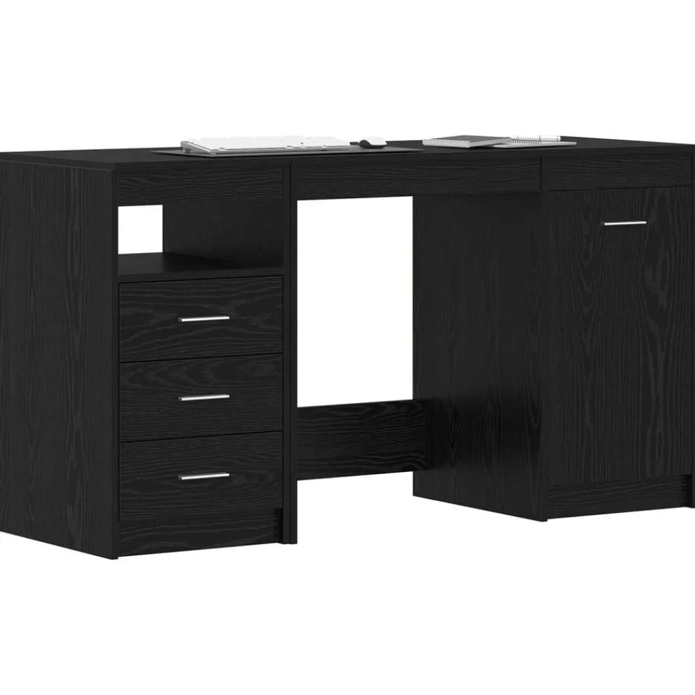 Meubles De Bureau-vidaXL Bureau 2 pcs Chêne noir 140 x 50 x 76 cm Bois d'ingénierie Chêne noir